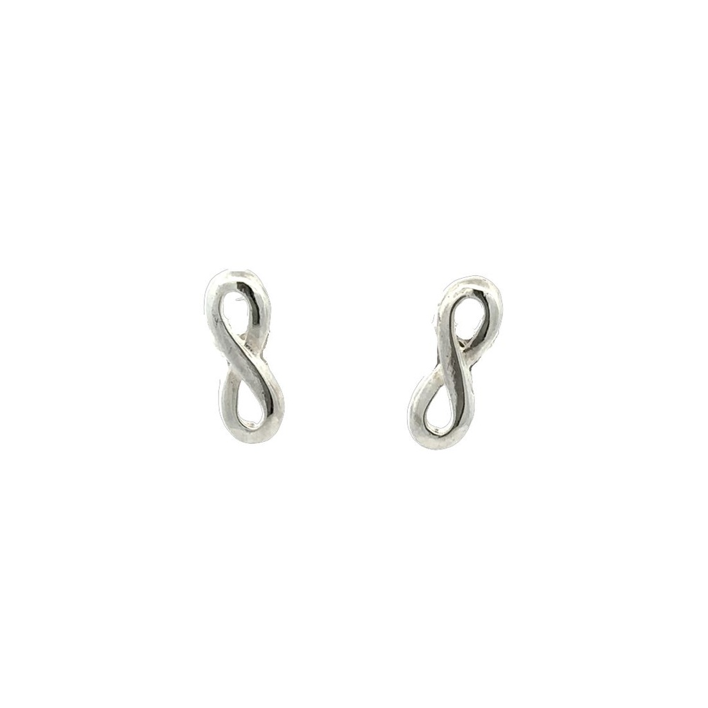 Sterling Silver Infinity Stud Earrings