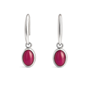 Ruby Sterling Silver Earrings