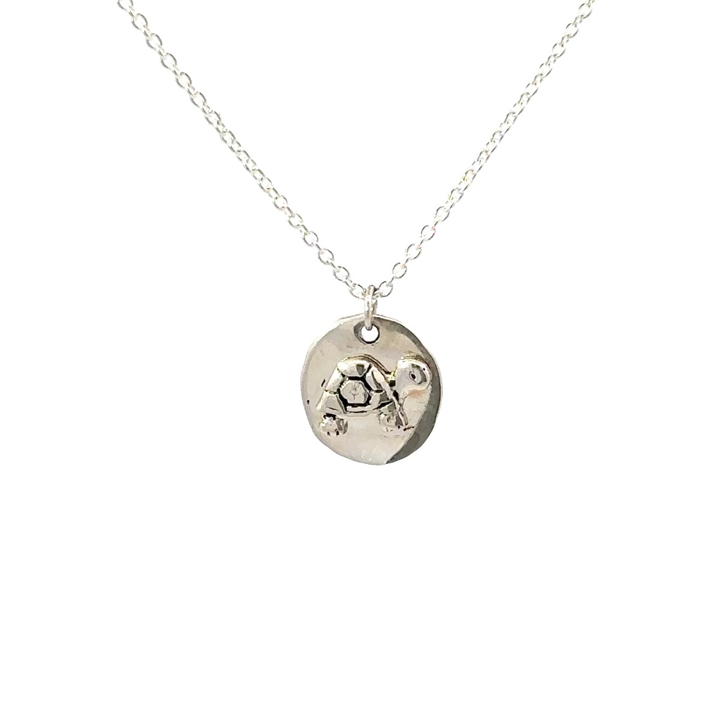 Petals Silver Necklace | "Patience" Turtle