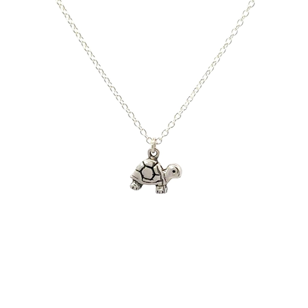 Petals Silver Necklace  "Sometimes You Will" Turtle