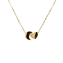 Petals "Love You" Silver Moon & Heart Necklace