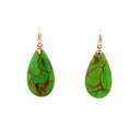 Green Turquoise Earrings In 9K Rose Gold