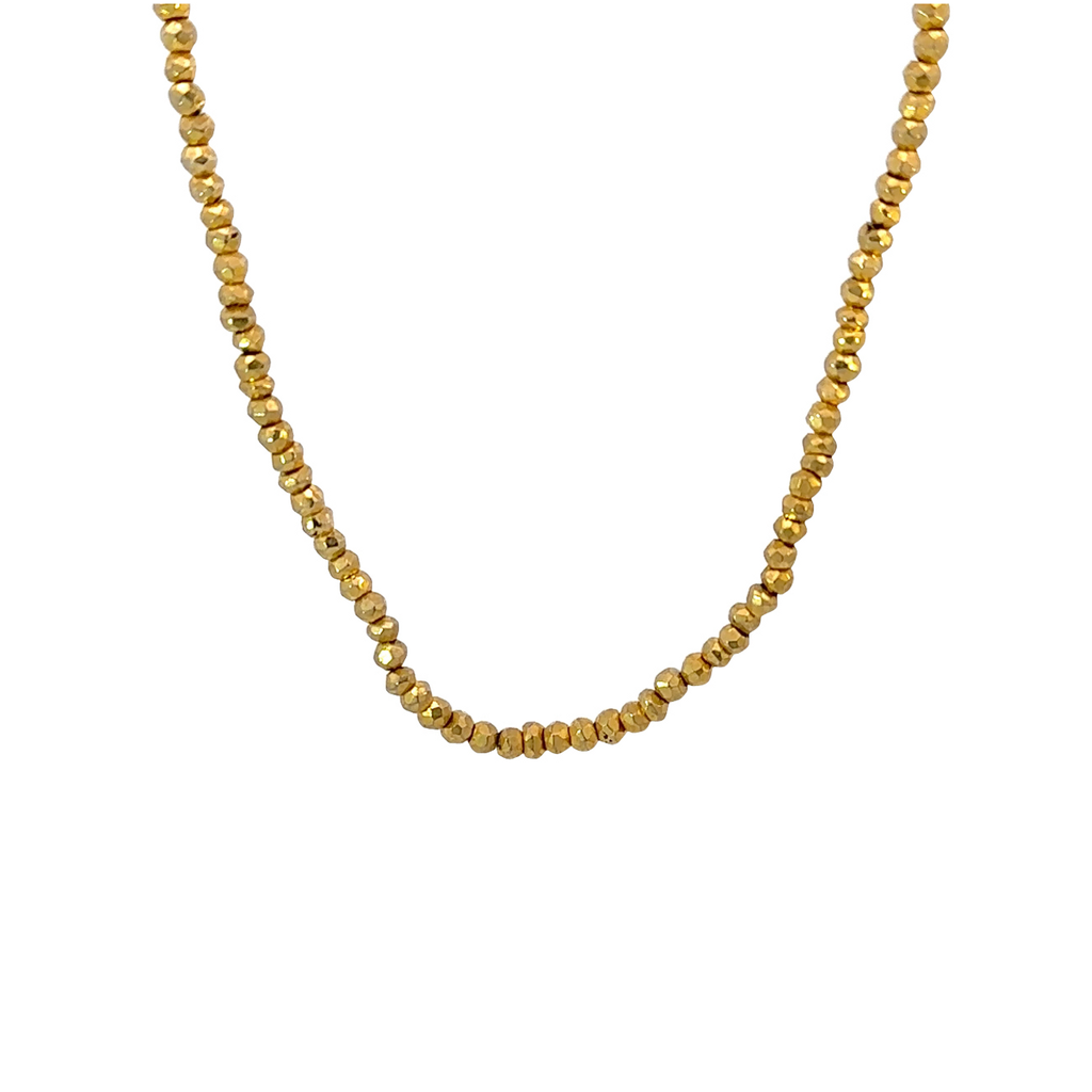 Gleaming Elegance: Gold-Plated Bead Necklace 70cm