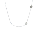 Matte Oval Discs Silver Necklace 60cm