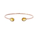 Citrine Set In Rose Gold Plated Brass Cuff