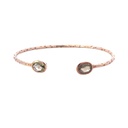 Smoky Quartz Set In Rose Gold Plated Brass Cuff