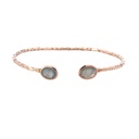 Labradorite Set In Rose Gold Plated Brass Cuff