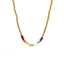 Multi Coloured Gemstone & Gold Plated Bead Necklace