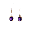 Drop Amethyst Earrings In 9K Yellow Gold