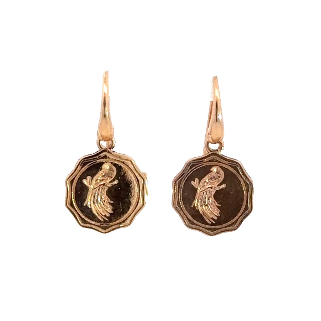 Avian Earrings, Enchanting 18K Greater Bird Of Paradise
