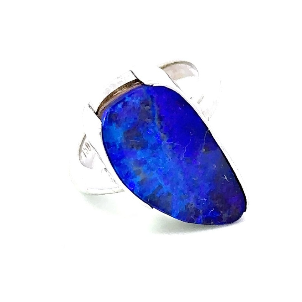 Organic Boulder Opal Ring | 18ct White Gold