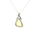 Genuine White Opal Pendant In Sterling Silver