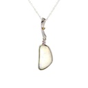 Solid White Opal Pendant in Silver