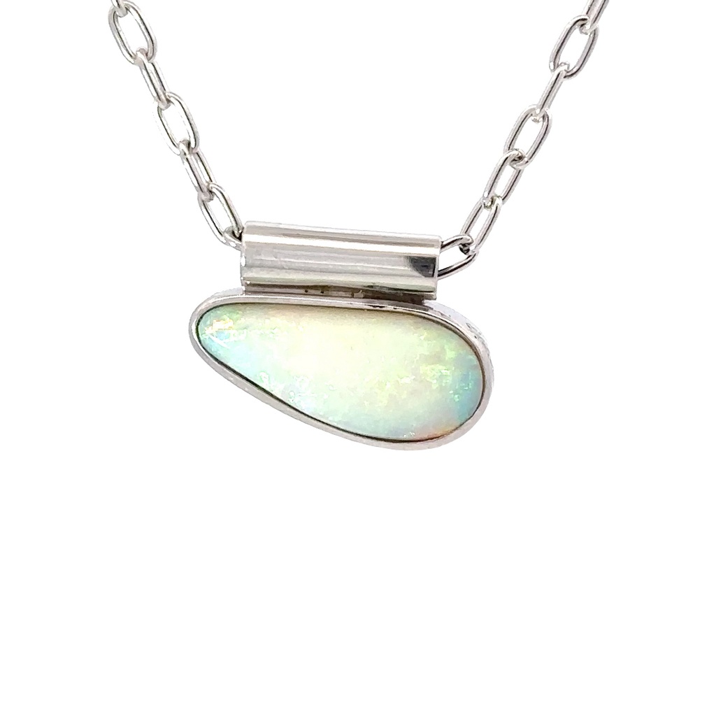 Elegant & Captivating Crystal Opal 18K Pendant