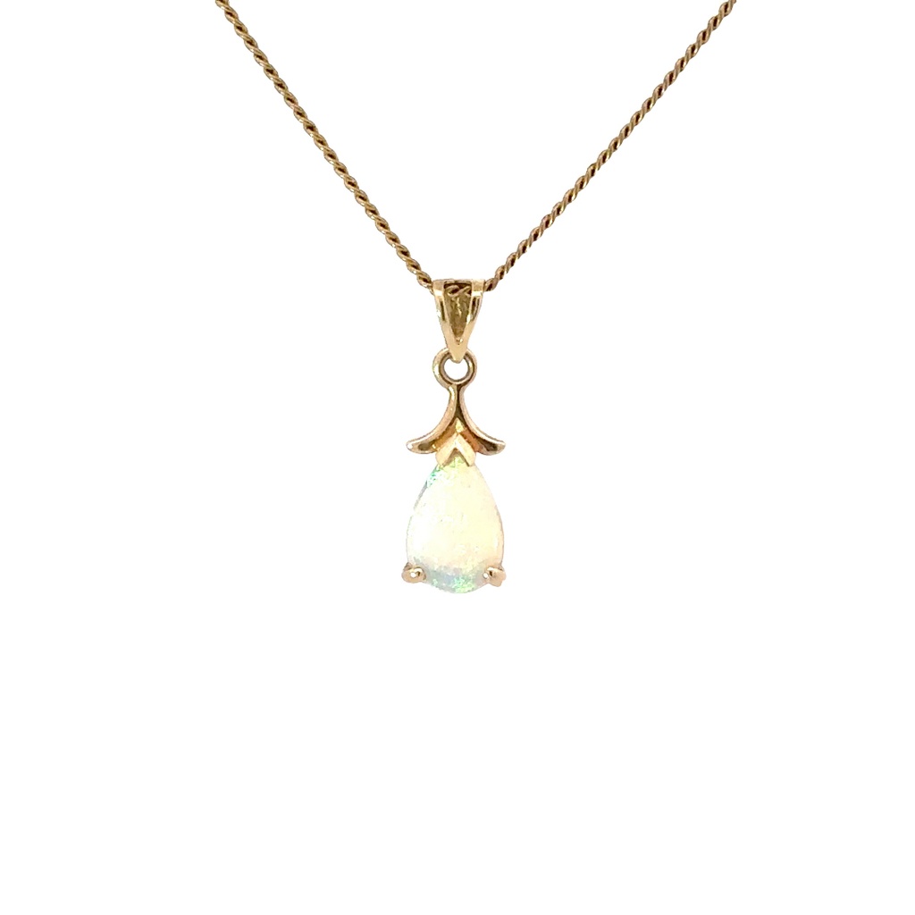 Timeless Elegance With Crystal Opal 14K Pendant