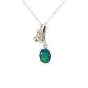 Elegant Emerald Green Opal With Sparkling Cubic Accent