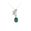 Elegant Green Opal With Central Cubic Pendant