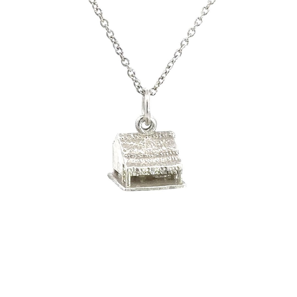 Coastal Hut Pendant In Sterling Silver