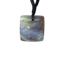 Natural Boulder Opal Pendant on Black Cord