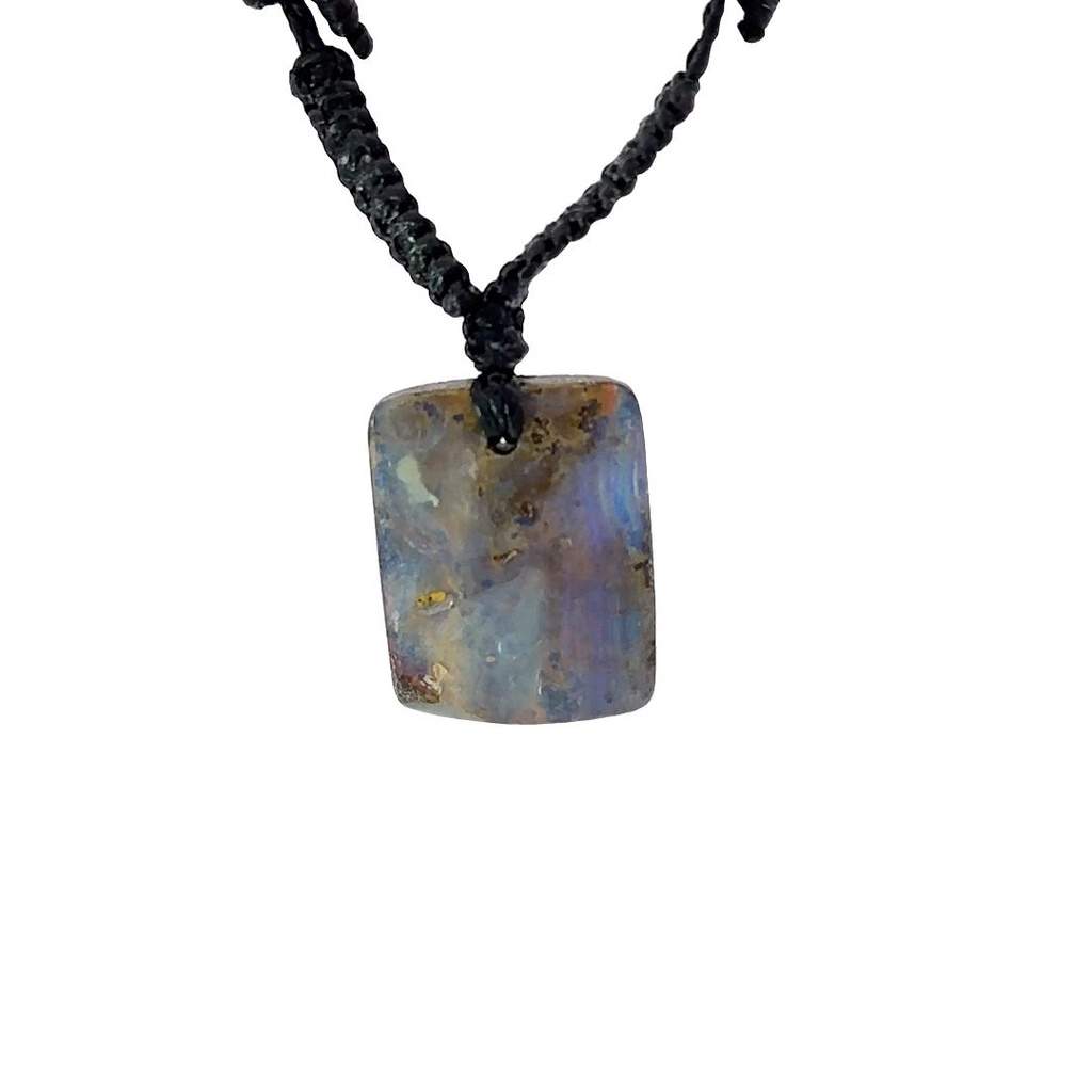 Natural boulder Opal Pendant on Black Cord