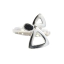 Ring with Sapphire & Angles In Sterling Silver