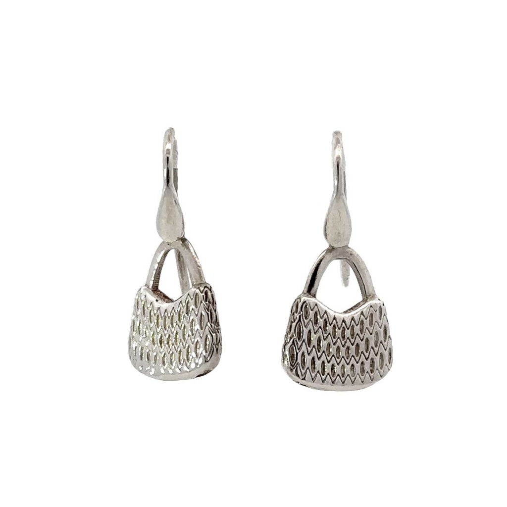 Silver Earrings | Woven String Bilum