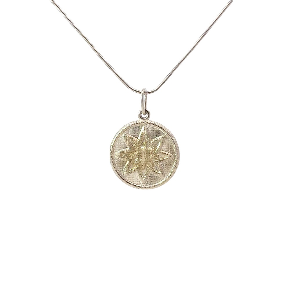 Small 8 Star Pattern Goroka Basket Pendant