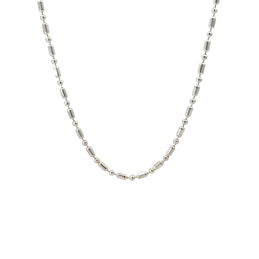 Sterling Silver Beaded Chain 50cm