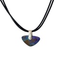 Sterling Silver Boulder Opal Pendant on Leather
