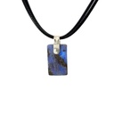 Boulder Opal Pendant W/ Silver on Leather