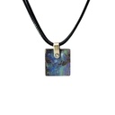 Silver Boulder Opal Pendant on Black Leather