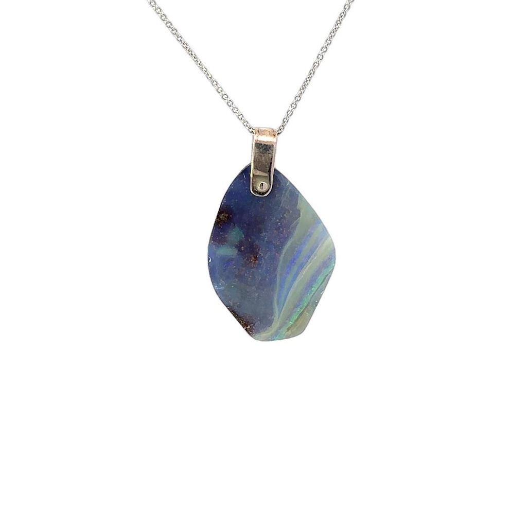 Australian Boulder Opal Pendant with Silver