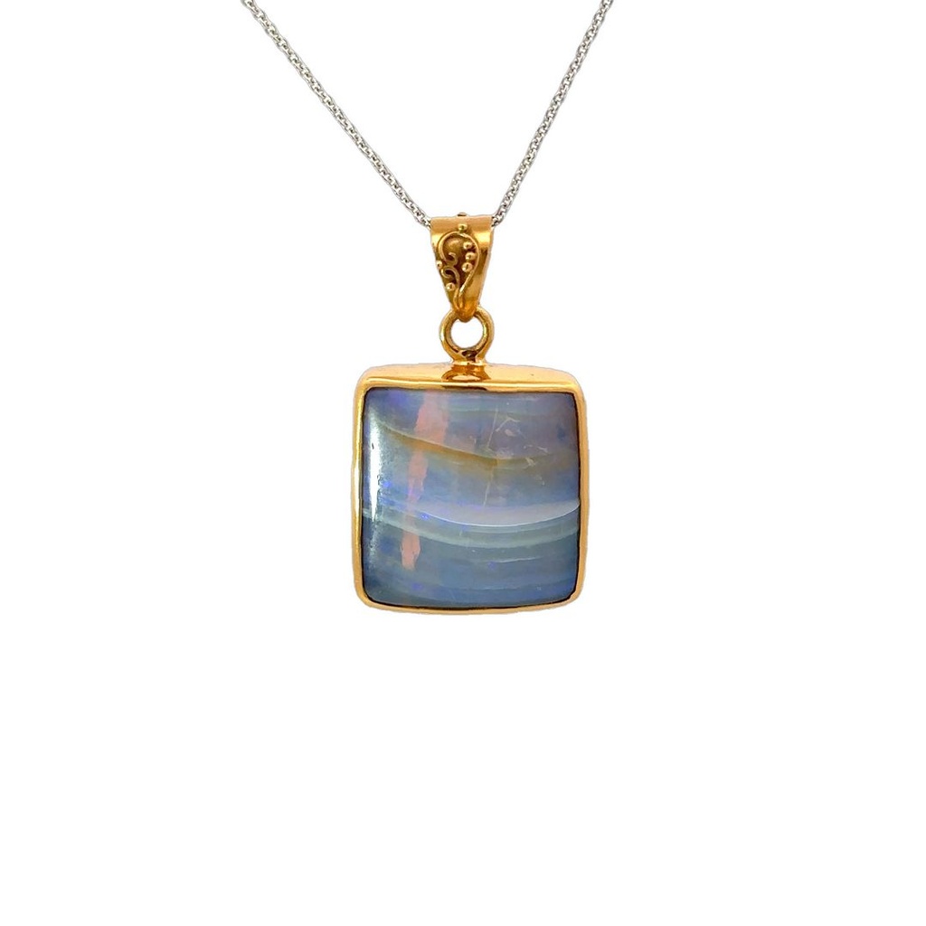 Solid Boulder Opal Pendant