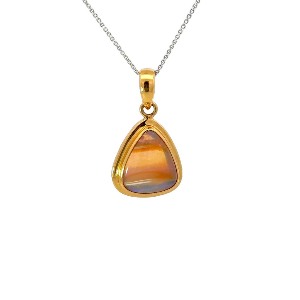 Queensland Boulder Opal Pendant in Gold Plate