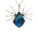 Sterling Silver Boulder Opal Spider Pendant