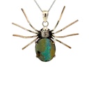 Australian Boulder Opal Spider Pendant in Silver