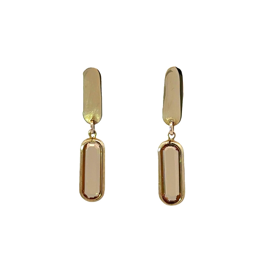 Smoky Quartz Earrings In Yellow Gold