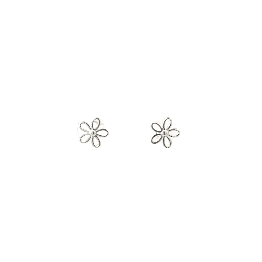 Children Sterling Silver Small Flower Shaped Stud Earrings