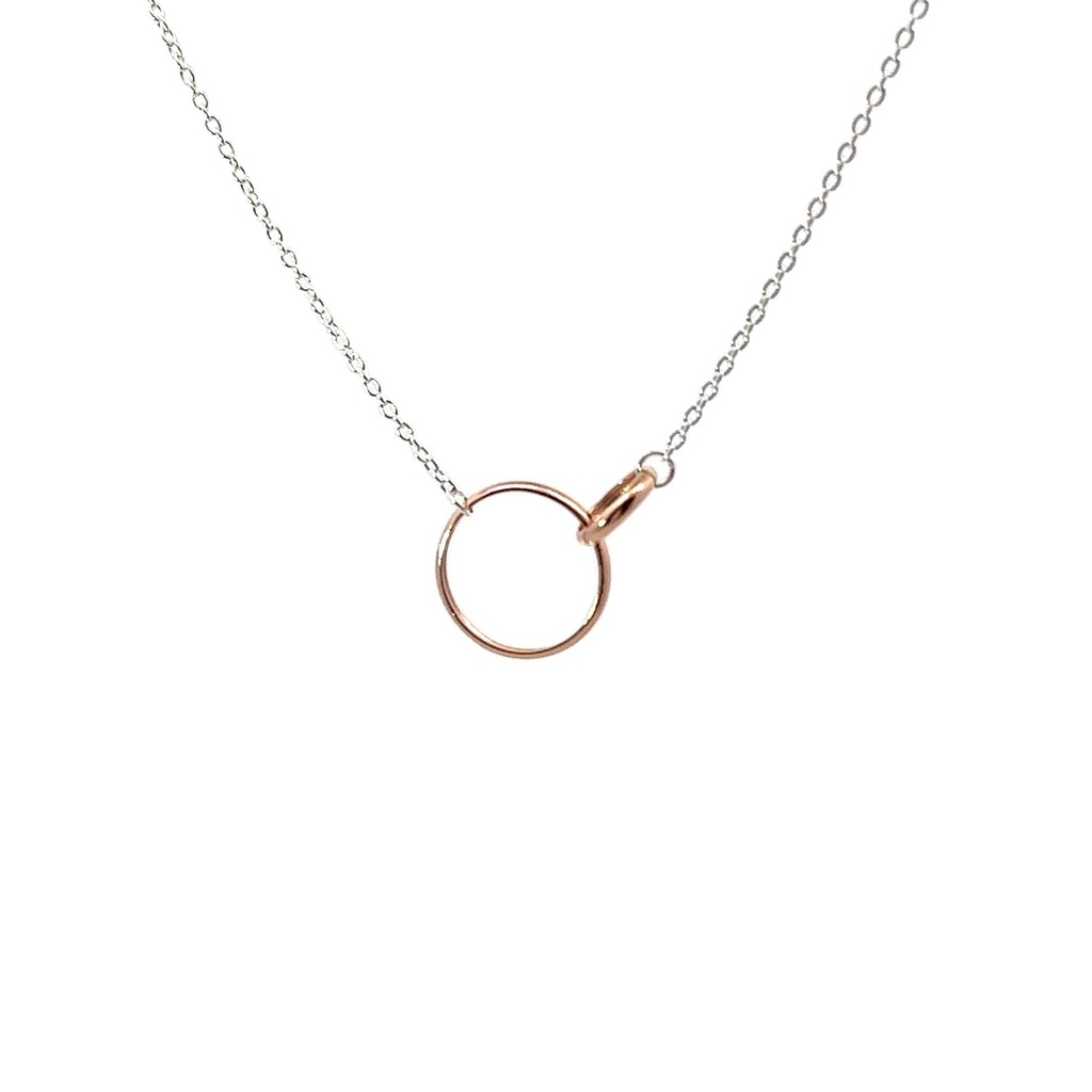 Petals Silver Necklace "Granddaughter"  With Linked Circles