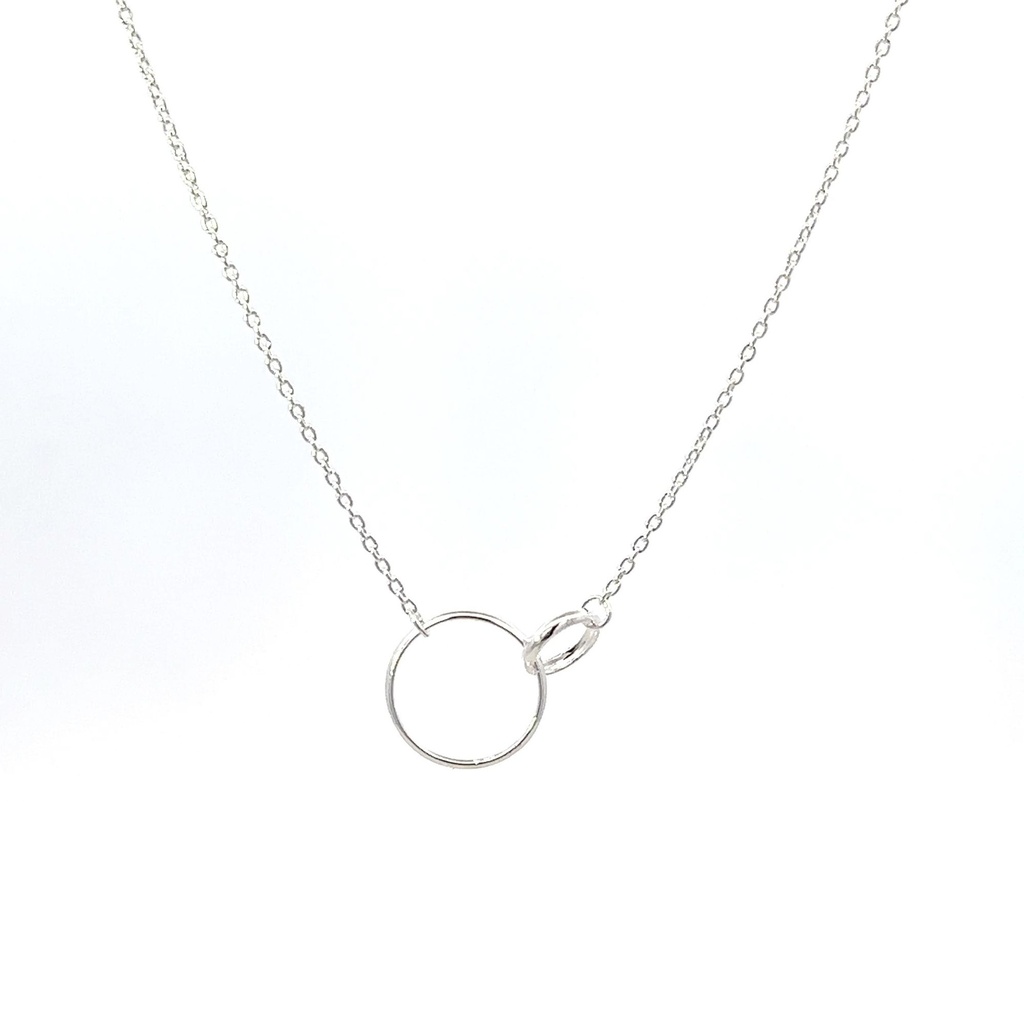 Petals Silver Necklace With Linked Circles "Niece"