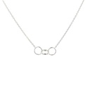 Petals Silver Necklace With Linked Circles "Mother & Sons"