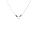 Petals Silver Necklace With Linked Circles "Mother & Daughters"
