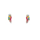 Children Sterling Silver Rainbow Enamel Bird Earrings
