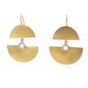 Earrings | Gold Plated Brass Tiered Moons