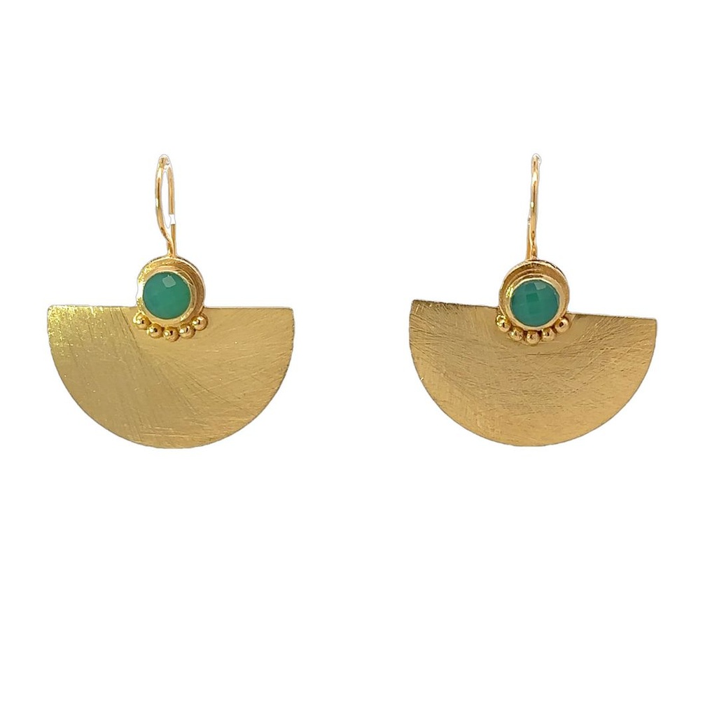 Earrings | Gold Plated Brass Half Moons
