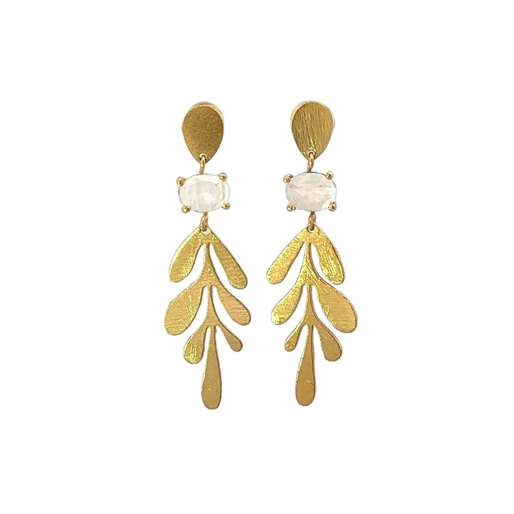 Earrings | Dangling Leaf Design