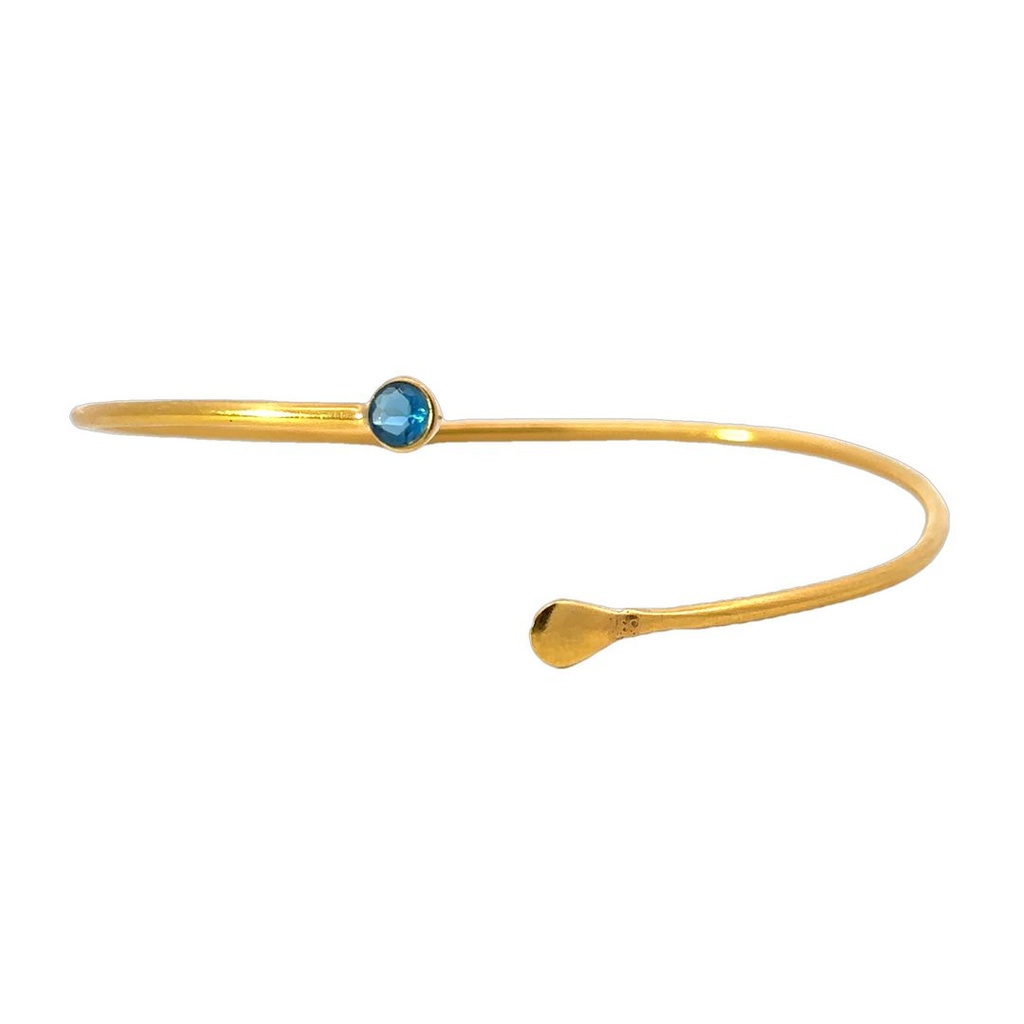 Cuff |Topaz In Yellow Gold Plated Brass