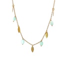 Necklace |Chalcedony & leaf Gold Plated chain