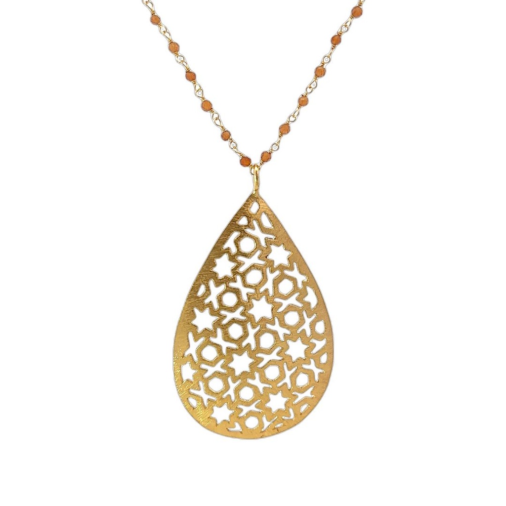 Necklace | Gold Plated with Citrine