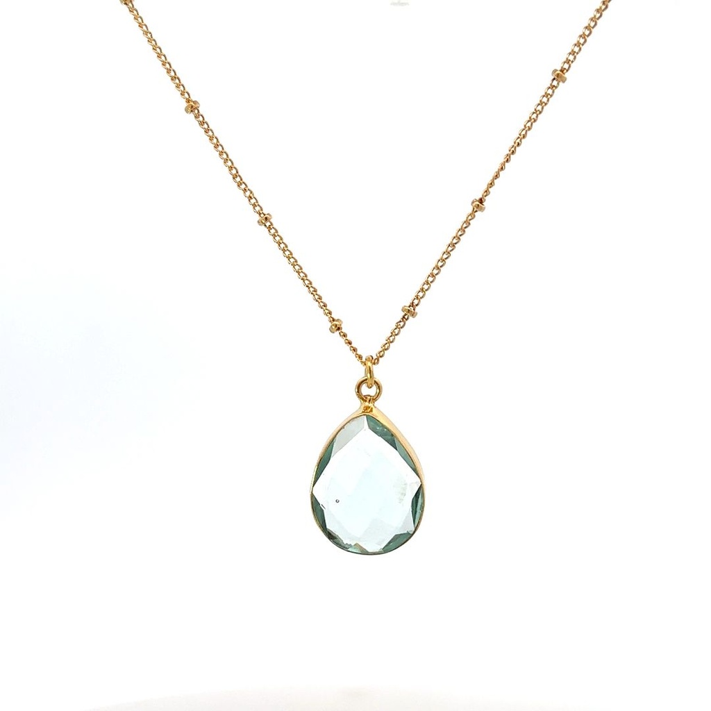 Necklace | Gold Plated with Dyed Agate